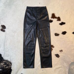 Dynamite Faux Leather Slim Straight Pants Black Size 4